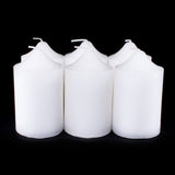 2 x 3 Inch Unscented White Pillar Candles for Weddings, Home Decoration, Relaxation, Smokeless Cotton Wick. Set of 6
