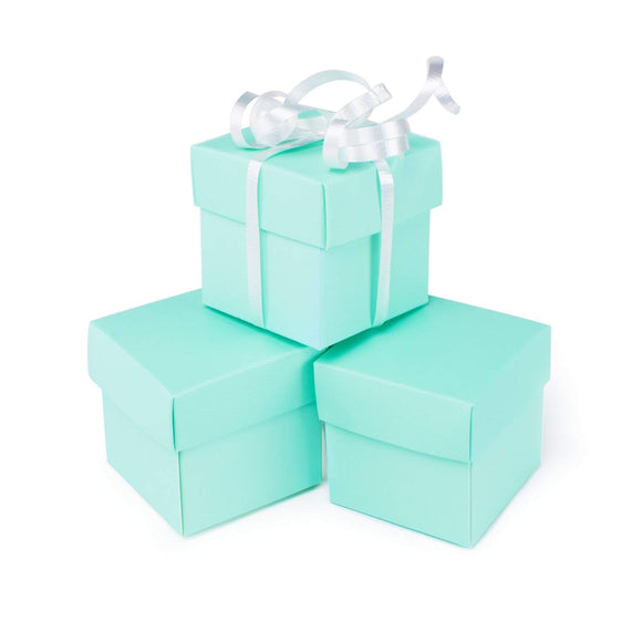 Small Square Cube Gift Boxes with Lids Robin's Egg Blue 2
