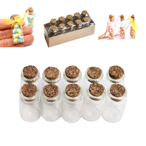 Mini Glass Bottles Cork Tops for Camping Project, Arts & Crafts, Jewelry, Stranded Island Message, Wedding Wish, Party Favors (10 Pack)