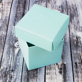 Small Square Cube Gift Boxes with Lids Robin's Egg Blue 2" x 2" x 2" (10 Pack)