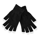 Black Knit Gloves LED Strobe Fingertips (1 Pair)