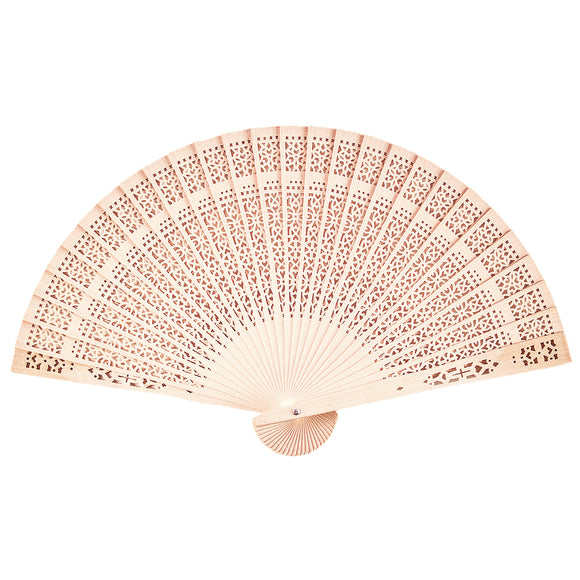 Chinese Sandalwood Hand Held Folding Fans (12 Pack)