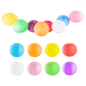 8" Colorful Assorted Chinese/Japanese Paper Lanterns (8 Pack)