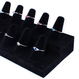 Black Velvet Finger Ring Display Rack (12 Slots)