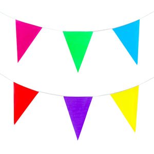 100 Foot Long Colorful Plastic Pennant Party Banner