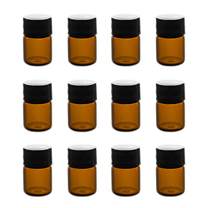 1ml Mini Amber Glass Vial Bottles (12 Pack)