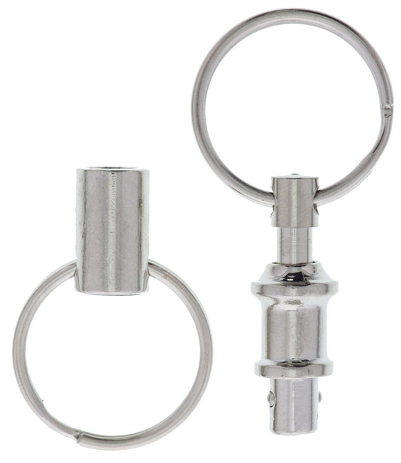 Pull-Apart Silver Key Ring Easy Detach (4 Pack)