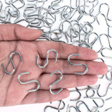 1" S-Shaped Silver Wire Hook Hangers (95 Pack)