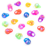 Flashing Colorful LED Light Up Jelly Rubber Rings (18 Pack)