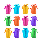 7" x 4.5" Neon Canvas Drawstring Pouch Bags (12 Bags)