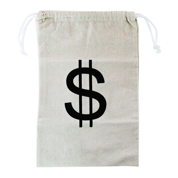 Large Canvas Natural Money Bag Pouch