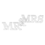 White Wooden Mr and Mrs Signs