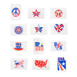 1.5" Patriotic American Washable Temporary Tattoos (144 Pieces)