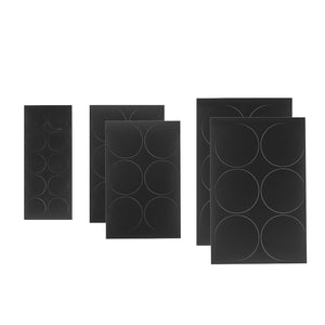 Assorted Black Vinyl Plastic Circle Stickers Erasable Removable Labels (5 Sheets)
