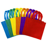 Assorted Colorful Solid Blank Tote Party Gift Bags (12 Bags) (12" Inches)