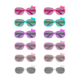 Plastic Color Assorted Round Style Girl Bow Children Sunglasses (12 Pairs)