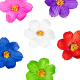 Hula Girl Paper Color Assorted Flower Lei Hawaiian Hair Clips (12 Pack)