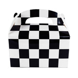12 Pack Black and White Checker Racing Flag Treat Gift Paper Boxes (6.25" x 3 1/2" x 3.25")