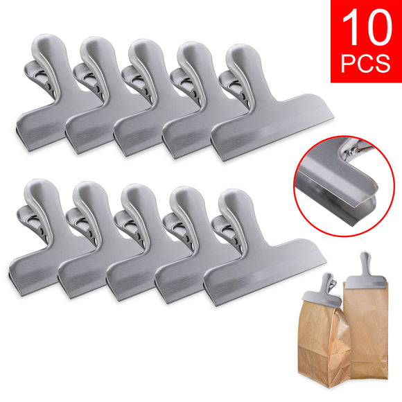 10 Pack Heavy Duty Metal Silver Chip Bag Clips (3